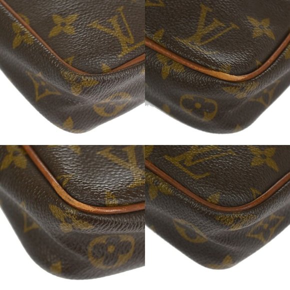 Authentic LOUIS VUITTON Danube Shoulder Bag Monogram Leather Brown - Picture 7 of 16